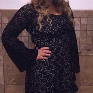 Black and beige dress